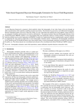 Video-based Sequential Bayesian Homography Estimation for Soccer Field
  Registration