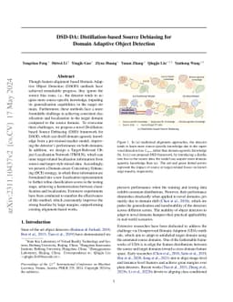 DSD-DA: Distillation-based Source Debiasing for Domain Adaptive Object
  Detection