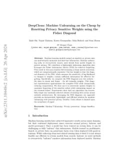 DeepClean: Machine Unlearning on the Cheap by Resetting Privacy
  Sensitive Weights using the Fisher Diagonal