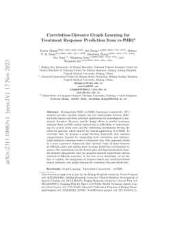 Correlation-Distance Graph Learning for Treatment Response Prediction
  from rs-fMRI