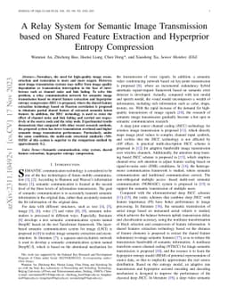 A Relay System for Semantic Image Transmission based on Shared Feature
  Extraction and Hyperprior Entropy Compression