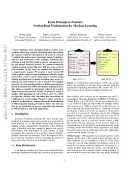 From Principle to Practice: Vertical Data Minimization for Machine
  Learning