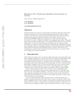 Hashing it Out: Predicting Unhealthy Conversations on Twitter