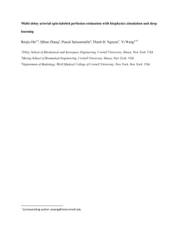 Multi-delay arterial spin-labeled perfusion estimation with biophysics
  simulation and deep learning