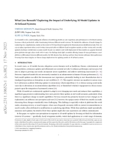 What Lies Beneath? Exploring the Impact of Underlying AI Model Updates
  in AI-Infused Systems