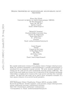 Mixing properties of nonstationary multivariate count processes