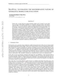 SelfEval: Leveraging the discriminative nature of generative models for
  evaluation