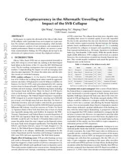 Cryptocurrency in the Aftermath: Unveiling the Impact of the SVB
  Collapse