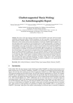 Chatbot-supported Thesis Writing: An Autoethnographic Report