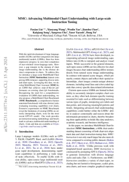 MMC: Advancing Multimodal Chart Understanding with Large-scale
  Instruction Tuning