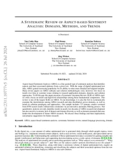 A Systematic Review of Aspect-based Sentiment Analysis (ABSA): Domains,
  Methods, and Trends