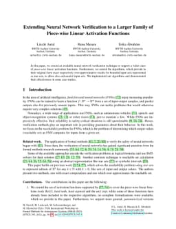 Extending Neural Network Verification to a Larger Family of Piece-wise
  Linear Activation Functions