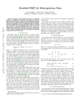 Stratified-NMF for Heterogeneous Data
