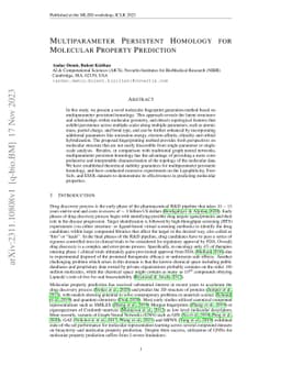 Multiparameter Persistent Homology for Molecular Property Prediction