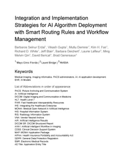 Integration and Implementation Strategies for AI Algorithm Deployment
  with Smart Routing Rules and Workflow Management