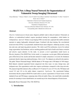WATUNet: A Deep Neural Network for Segmentation of Volumetric Sweep
  Imaging Ultrasound