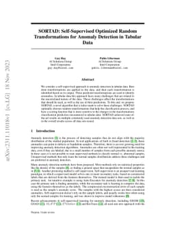 SORTAD: Self-Supervised Optimized Random Transformations for Anomaly
  Detection in Tabular Data