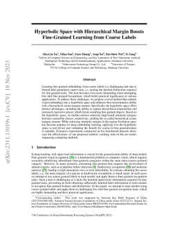 Hyperbolic Space with Hierarchical Margin Boosts Fine-Grained Learning
  from Coarse Labels