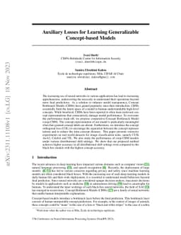Auxiliary Losses for Learning Generalizable Concept-based Models