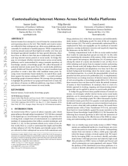 Contextualizing Internet Memes Across Social Media Platforms