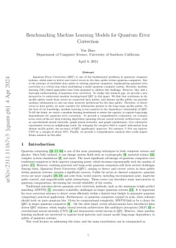 Benchmarking Machine Learning Models for Quantum Error Correction