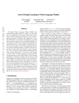 Active Prompt Learning in Vision Language Models