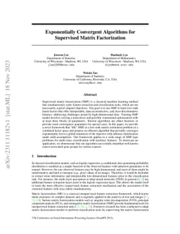 Exponentially Convergent Algorithms for Supervised Matrix Factorization