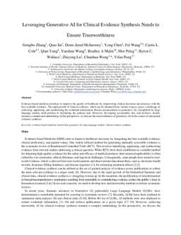Leveraging Generative AI for Clinical Evidence Summarization Needs to
  Ensure Trustworthiness