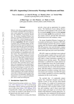 SPLAIN: Augmenting Cybersecurity Warnings with Reasons and Data
