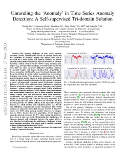 Unraveling the "Anomaly" in Time Series Anomaly Detection: A
  Self-supervised Tri-domain Solution