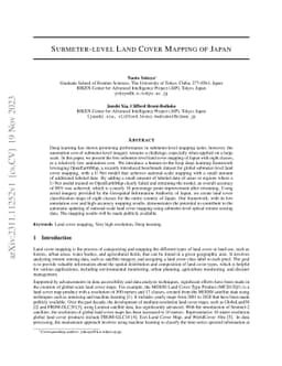 Submeter-level Land Cover Mapping of Japan