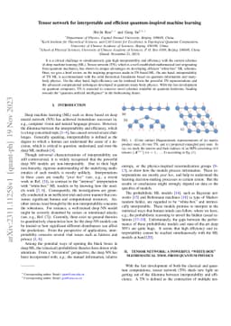 Tensor networks for interpretable and efficient quantum-inspired machine
  learning