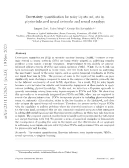 Uncertainty quantification for noisy inputs-outputs in physics-informed
  neural networks and neural operators