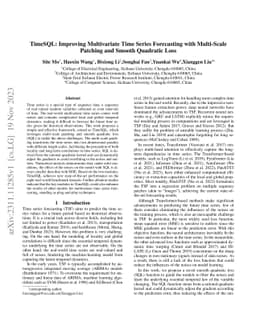 TimeSQL: Improving Multivariate Time Series Forecasting with Multi-Scale
  Patching and Smooth Quadratic Loss