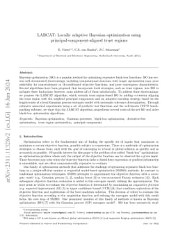 LABCAT: Locally adaptive Bayesian optimization using
  principal-component-aligned trust regions