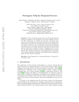 Portuguese FAQ for Financial Services