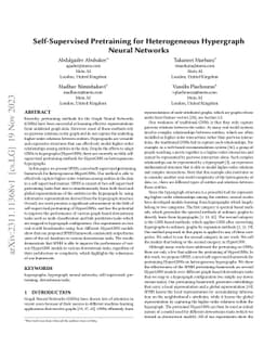 Self-Supervised Pretraining for Heterogeneous Hypergraph Neural Networks