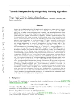 Towards interpretable-by-design deep learning algorithms