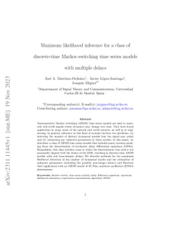 Maximum likelihood inference for a class of discrete-time
  Markov-switching time series models with multiple delays