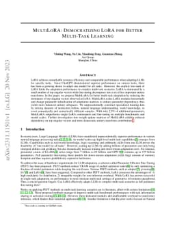 MultiLoRA: Democratizing LoRA for Better Multi-Task Learning