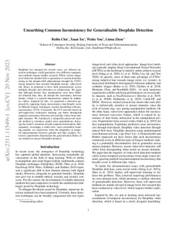 Unearthing Common Inconsistency for Generalisable Deepfake Detection