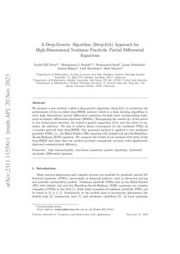 A Deep-Genetic Algorithm (Deep-GA) Approach for High-Dimensional
  Nonlinear Parabolic Partial Differential Equations