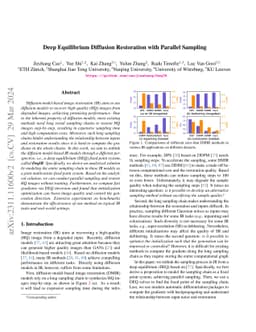 Deep Equilibrium Diffusion Restoration with Parallel Sampling