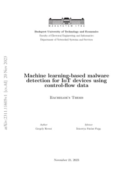 Machine learning-based malware detection for IoT devices using
  control-flow data