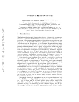 Control in Hybrid Chatbots