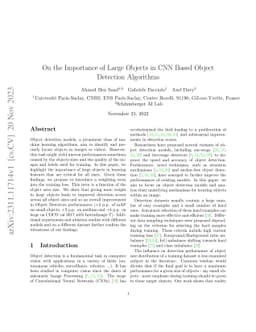 On the Importance of Large Objects in CNN Based Object Detection
  Algorithms
