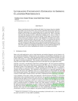 Leveraging Uncertainty Estimates To Improve Classifier Performance
