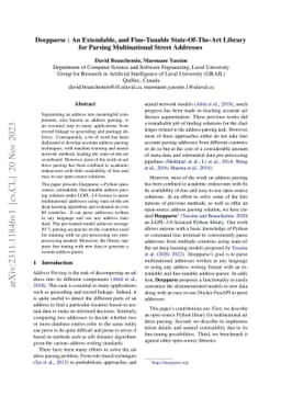 Deepparse : An Extendable, and Fine-Tunable State-Of-The-Art Library for
  Parsing Multinational Street Addresses