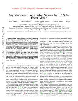 Asynchronous Bioplausible Neuron for Spiking Neural Networks for
  Event-Based Vision