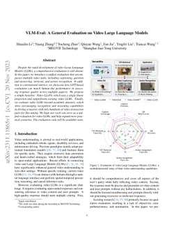 VLM-Eval: A General Evaluation on Video Large Language Models